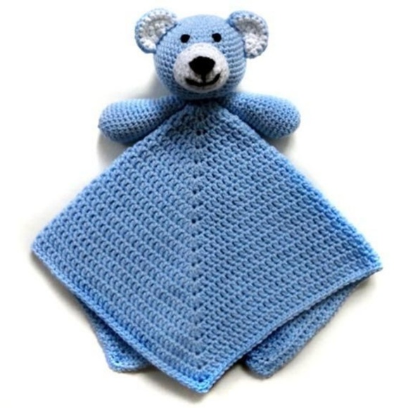 Baby bear lovey blanket handmade crochet - Picture 3 of 3